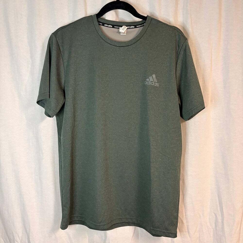 Adidas Climalite Olive Green Heather Performance T-Shirt Men's Large